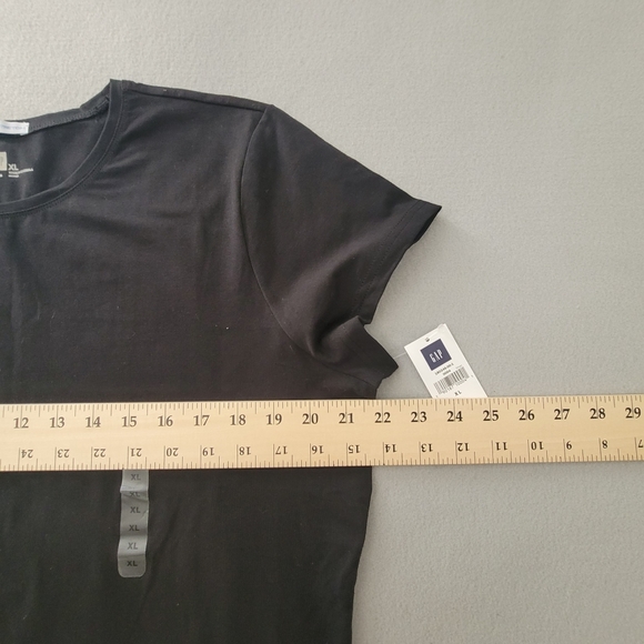 Gap Stretch Womens BLACK  Short Sleeve Shirt Size X Large - Picture 2 of 8